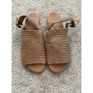 Paul Green Women's Straw Woven Peep Toe Sling Back Heels Size UK 4.5 US 7